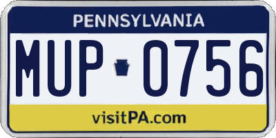 PA license plate MUP0756