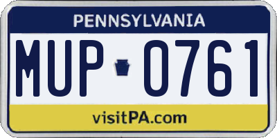 PA license plate MUP0761