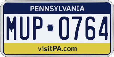 PA license plate MUP0764