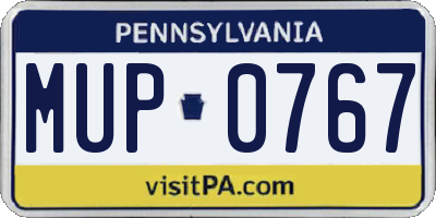 PA license plate MUP0767