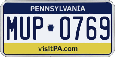 PA license plate MUP0769