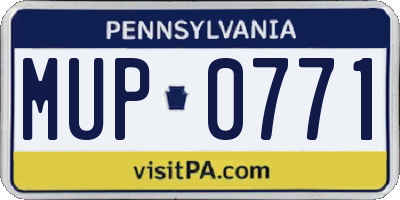 PA license plate MUP0771