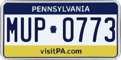 PA license plate MUP0773