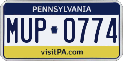 PA license plate MUP0774