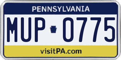 PA license plate MUP0775