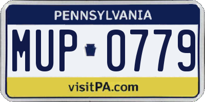 PA license plate MUP0779