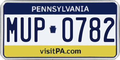 PA license plate MUP0782