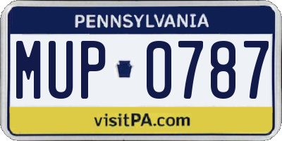 PA license plate MUP0787