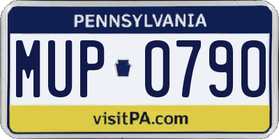 PA license plate MUP0790