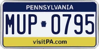 PA license plate MUP0795