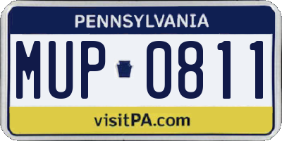 PA license plate MUP0811