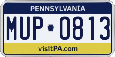 PA license plate MUP0813