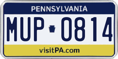 PA license plate MUP0814