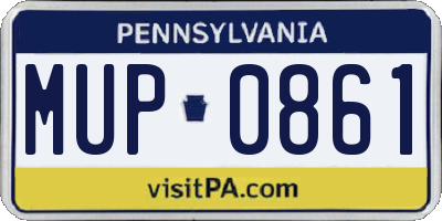 PA license plate MUP0861