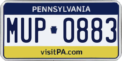 PA license plate MUP0883