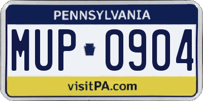 PA license plate MUP0904
