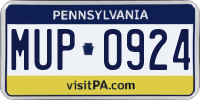PA license plate MUP0924