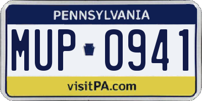 PA license plate MUP0941