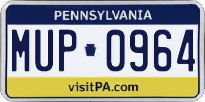 PA license plate MUP0964