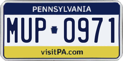 PA license plate MUP0971