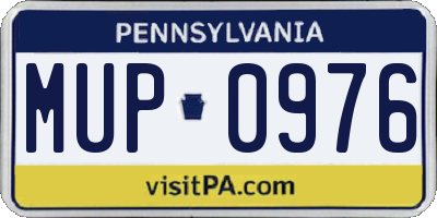 PA license plate MUP0976
