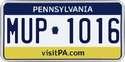 PA license plate MUP1016
