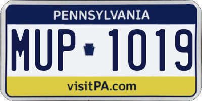 PA license plate MUP1019