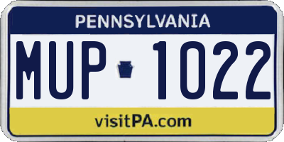 PA license plate MUP1022
