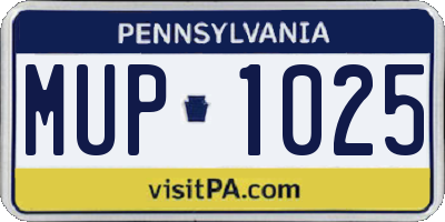 PA license plate MUP1025