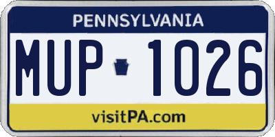PA license plate MUP1026
