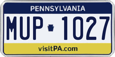PA license plate MUP1027