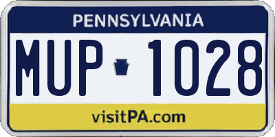 PA license plate MUP1028
