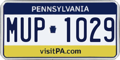 PA license plate MUP1029