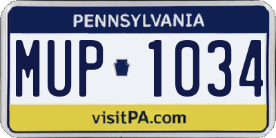 PA license plate MUP1034