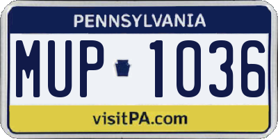 PA license plate MUP1036