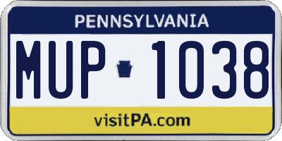 PA license plate MUP1038