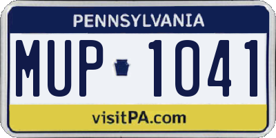 PA license plate MUP1041