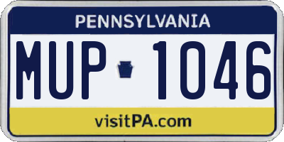 PA license plate MUP1046