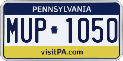 PA license plate MUP1050