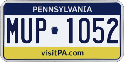 PA license plate MUP1052