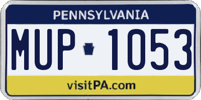 PA license plate MUP1053