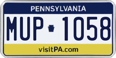 PA license plate MUP1058