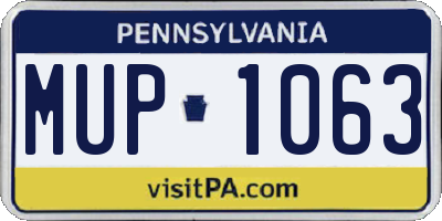 PA license plate MUP1063