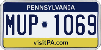 PA license plate MUP1069