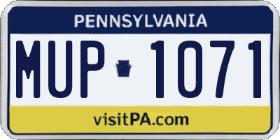 PA license plate MUP1071