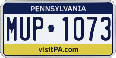PA license plate MUP1073