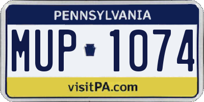 PA license plate MUP1074