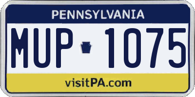 PA license plate MUP1075