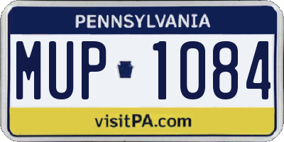 PA license plate MUP1084