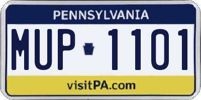 PA license plate MUP1101